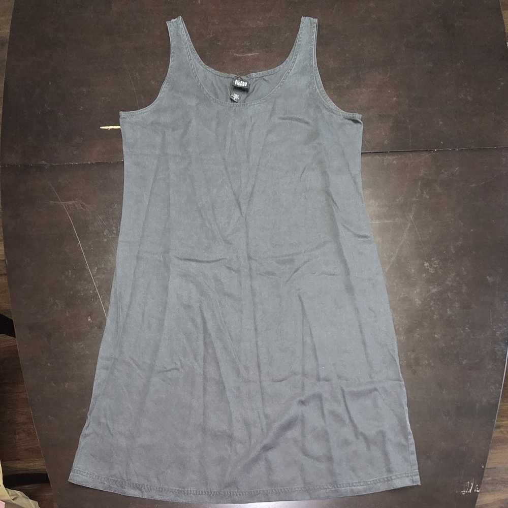 Eileen Fisher Womens Charcoal Grey Scoop Neck Sleeveless A-Line Dress Size M